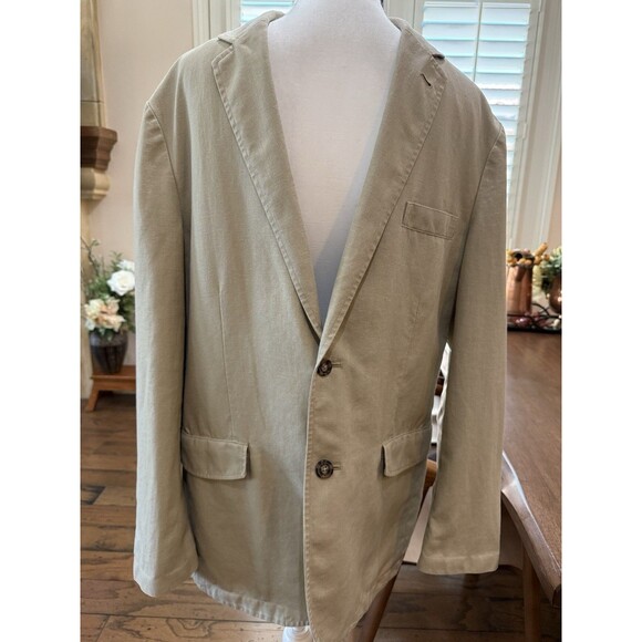 Daniel Cremieux Linen Blazer L Tan Signature Collection Unlined Casual Jacket - Picture 3 of 13